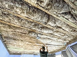 Stone wool Insulation Installed between timber joists